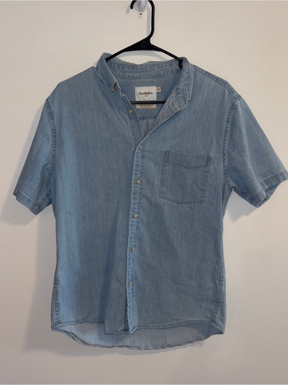 Goodfellow & Co Light Blue Short-Sleeve Denim Button-Up Shirt